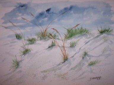 sand dunes beach painting